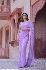 Dira By Dimple - Dreamy Lavendar (Thread work pure georgette saree)