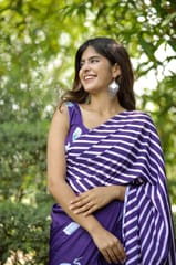 Dira By Dimple - Whimsical Twilight (Printed Satin Silk Purple Saree)