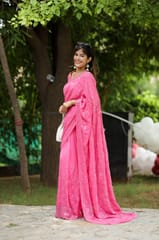Dira By Dimple - Sparkling Rose (Pure georgette Sequins Work Saree)
