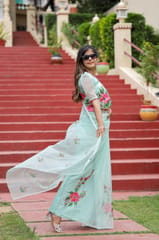 Dira By Dimple - Artistic Garden Whispers (Handpainted Organza Saree)