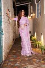 Dira By Dimple - Lilac Starry Night (Pure SIlk Organza Sequins work Saree)
