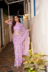 Dira By Dimple - Lilac Starry Night (Pure SIlk Organza Sequins work Saree)