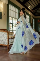Dira By Dimple - Starlit Glamour (Hand Embroidered Chiffon Saree)