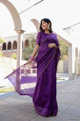 Dira By Dimple - Enchanted Lavender Vision - Block Printed Chanderi Silk Saree