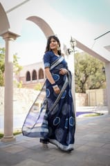 Dira By Dimple - Celestial Drapes - Chanderi Silk Hand Block Printed Saree
