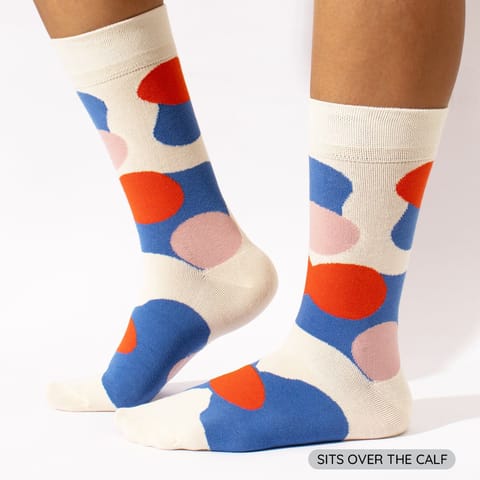 Thela Gaadi -Evil Eye & Abstract Pattern Crew Socks