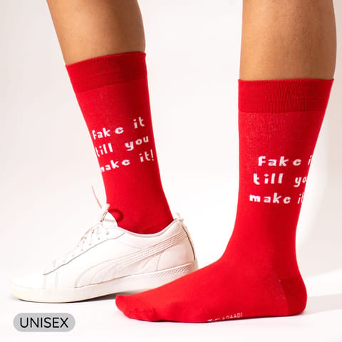 Thela Gaadi -Fake It & Honey Bee Crew Socks