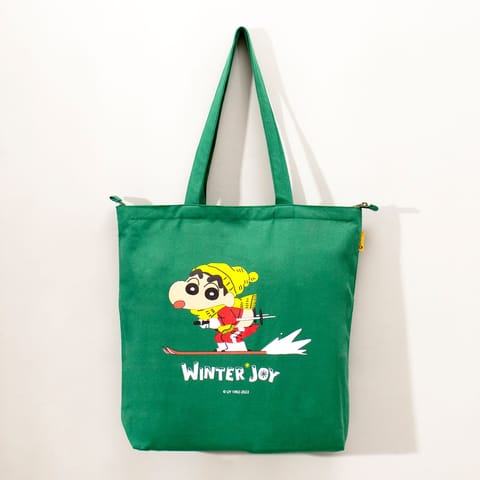 Thela Gaadi -Shinchan: Winter Joy Zipper Tote Bag