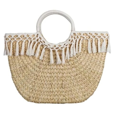 Smitam Lifestyle - Kauna Grass Frilly Boho Beach Bag