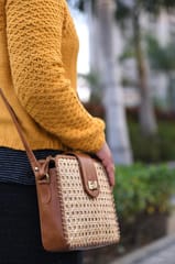 Smitam lifestyle - Square Cane Sling Bag