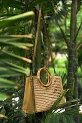 Smitam lifestyle - Bamboo Golden Hand Bag
