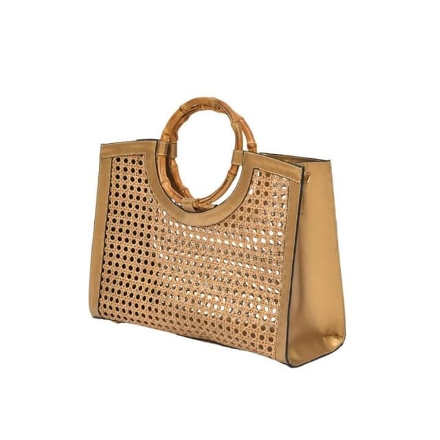 Smitam lifestyle - Bamboo Golden Hand Bag