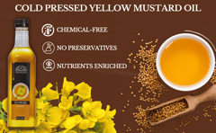 The Mmasala Box -100% Natural Cold Pressed Yellow Mustard Oil- 1 L