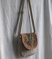 Kritenya - Small Linen Cotton Sling Bag In Natural