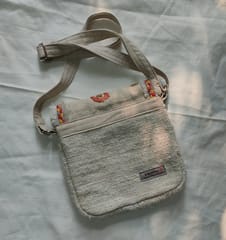 Kritenya - Small Linen Cotton Sling Bag In Natural