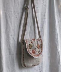 Kritenya - Small Linen Cotton Sling Bag In Natural