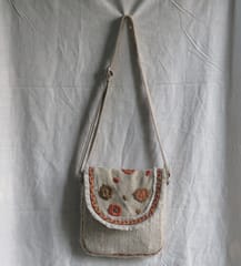 Kritenya - Small Linen Cotton Sling Bag In Natural