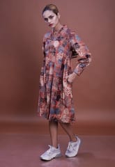 Inkriti - Hand Block Printed Alizarine Timeless dress