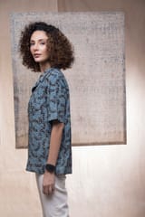 Inkriti - Hand Block Printed Ajrakh Brushstroked Holiday formal