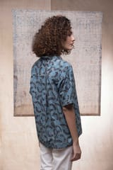 Inkriti - Hand Block Printed Ajrakh Brushstroked Holiday formal
