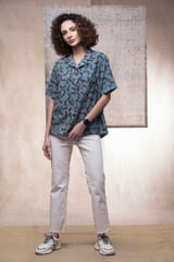 Inkriti - Hand Block Printed Ajrakh Brushstroked Holiday formal