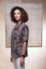 Inkriti - Hand block printed Ajrakh Allover Holiday formal