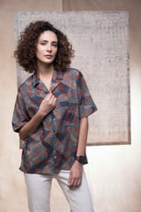 Inkriti - Hand block printed Ajrakh Allover Holiday formal