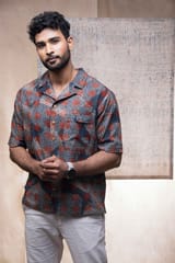 Inkriti - Hand block printed Ajrakh Allover Holiday formal