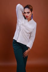 Inkriti - Tangaliya Dice Mughal Shirt White