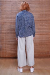 Inkriti - Hand Block Printed Ajrakh Silver Lining Jaapani Kimono
