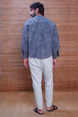 Inkriti - Hand Block Printed Ajrakh Silver Lining Jaapani Kimono