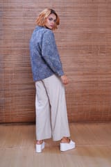 Inkriti - Hand Block Printed Ajrakh Silver Lining Jaapani Kimono
