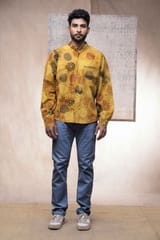 Inkriti - Hand Block Printed Ajrakh Sunshine Jaapani Kimono