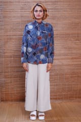Inkriti - Hand Block Printed Ajrakh Indigo Jaapani Kimono