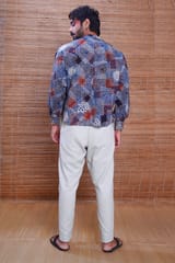 Inkriti - Hand Block Printed Ajrakh Indigo Jaapani Kimono