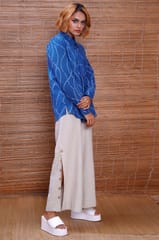 Inkriti - Cotton Bandhani Indigo Grooves Everywhere Shirt
