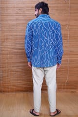 Inkriti - Cotton Bandhani Indigo Grooves Everywhere Shirt