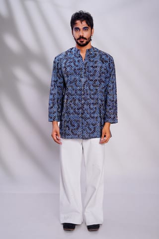 Inkriti - Hand Block Printed Ajrakh Brushstroked Forever Kurta