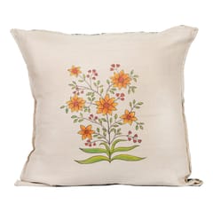Guthali -Mughal Sunflower Handpainted Cushion Cover