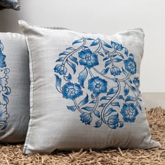 Guthali -Blue Pottery Grey Cushion Cover Set of 5