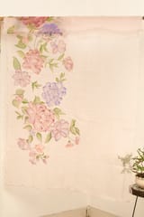 Guthali -Peonies Organza Handpainted Dupatta