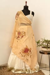 Guthali -Sawari Hand painted Chanderi dupatta