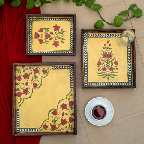 Guthali -Sunehra Kanat hand painted tray set