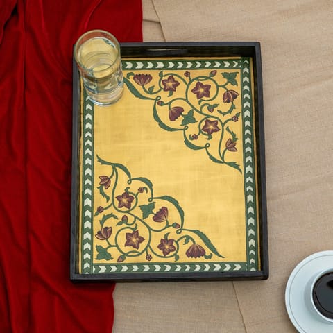 Guthali -Sunehra Mughal JAL kanat handpainted large tray