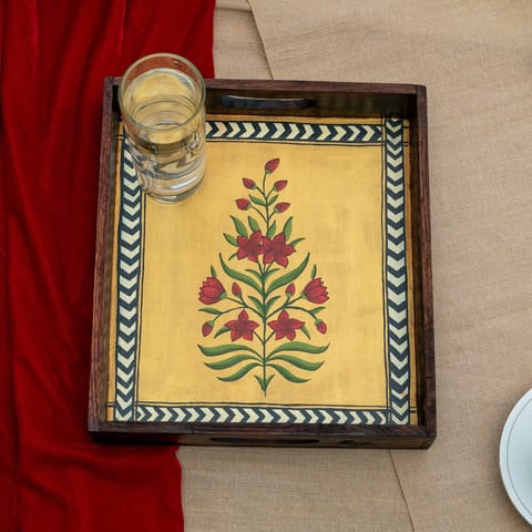Guthali -Sunehra Mughal Miniature kanat Handpainted Tray