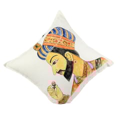 Guthali -Mughal Raja Handpainted Cushion Cover