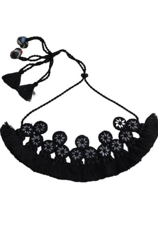 Antarang, black choker, 100% cotton. Hand made by divyang rural women