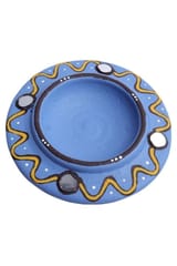 Antarang- terracotta- handcrafted- blue long diya