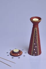 Antarang- terracotta- handcrafted- terracotta long diya