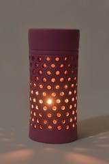 Antarang- terracotta- handcrafted- cyclinder lilac  lampshade